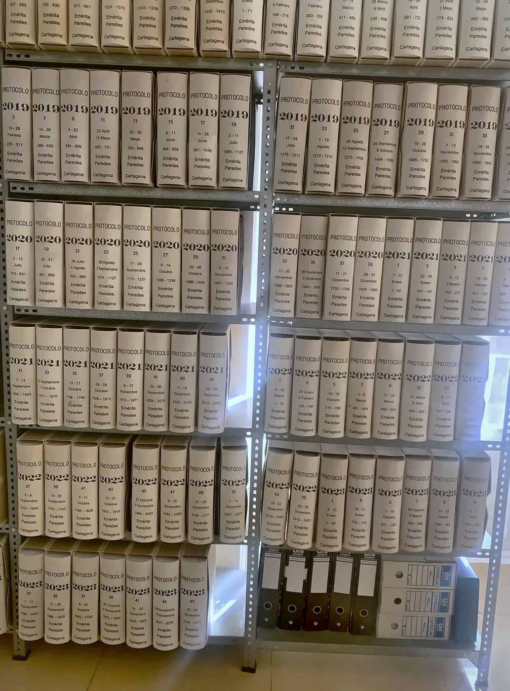 Archivo de protocolos de la notaría Notaría de Emérita Paredes en Cartagena